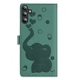 thumbnail image 3 of For Samsung Galaxy S25 FE 5G 6.7" Cartoon Elephant Embossed Strong Magnetic Attachment/Closure, Card Slots/Pocket, With Hand Strap，PU Leather Flip Wallet Case ﻿,Green,For Galaxy S25 FE 5G, 3 of 11