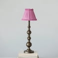 thumbnail image 2 of Creative Co-Op Sculptural Metal Table Lamp with Pleated Shade, Brass and Pink, 2 of 3