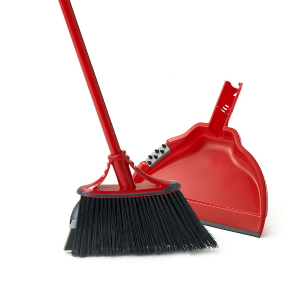 OCedar DualAction Angler Indoor Broom with Dust Pan Set