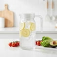 thumbnail image 5 of Clear Glass Water Pitcher,20 OZ Heat Resistant Glass Pitcher with Stainless Steel Lid & Spout,Borosilicate Glass Carafe for Water,Iced Tea,Coffee,Juice,Beverages for Home,Kitchen & Daily Use, 5 of 7