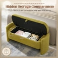 thumbnail image 2 of Vastcury 41.7" End of Bed Bench for Bedroom, Teddy Upholstered Storage Ottoman Bench, Green, 2 of 7