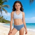 thumbnail image 2 of Glisme Bathing Suits For Girls 2 Piece Swimsuit Crisscross Tie Back Tropical Floral Bikini Sets Kids Swimwear Swimming Suit For Beach Size 11-12 Years, 2 of 5
