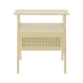thumbnail image 5 of Bedside Table, Trapezoidal Sofa Side Table with Drawer Beige 16.92*12.2*19.68in, 5 of 14