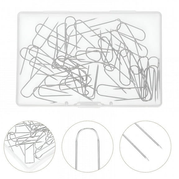 LAMIRO 50pcs Stainless Steel U-Shaped Pins For Sewing Floral Arrangements Wreath Making Greening Pins For DIY Crafts And Home Decor