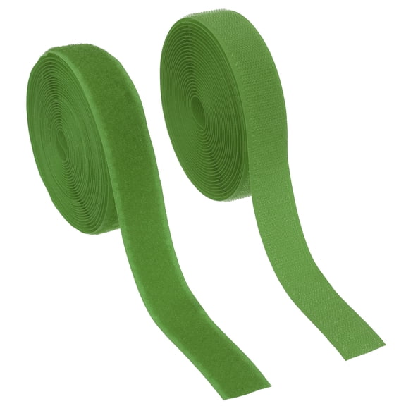 Uxcell Sew on Hook and Loop Tape, 1 Inch Width Non-Adhesive Back Nylon Fastener Strips 5 Yards - Deep Green