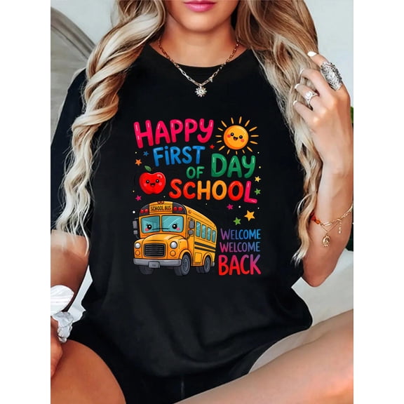 Welcome Back To School Happy First Day Teacher Bus Driver T-Shirt