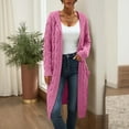 thumbnail image 2 of Winter clothing for women Plus Size Hooded Cardigan Sweater Open Front Knit Coat With And Pockets, 2 of 5