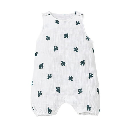 

SuoKom Baby Boys Girls Bodysuit Infants Pure Cotton Coverall Baby Girls Romper Sleeveless One-pieces Jumpsuit Cotton Linen Baby Clothes Essentials (0-24 Months)