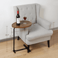 thumbnail image 3 of Small Side Table for Small Spaces, Narrow C Shaped End Table for Sofa Couch and Bed, Brown and Black, Perfect for Indoor, Living Room, Bedroom, Bathroom(1, Brown), 3 of 7