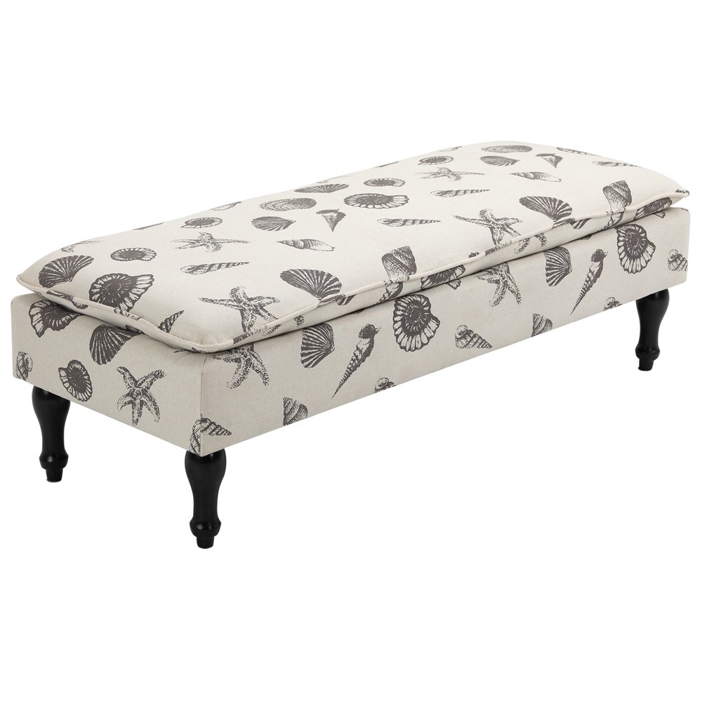 LinenTouch Upholstered Fabric Ottoman Bench Bed Stool for