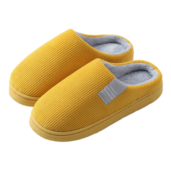 Qarigey Zapatilla de algodón para mujer y hombre, zapatos coloridos para amantes de interiores, accesorios de ropa de fondo grueso, artículos Calzado Amarillo 38-39