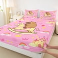 thumbnail image 4 of Erosebridal Capybara Full Size Sheets for Kids, Fairy Castle Bed Sheets, 4-Piece, 4 of 5
