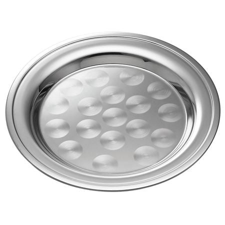 Tablecraft Serving Tray - TABLECRAFT PRODUCTS COMPANY CTX18R Tray, Round, Color Gray,
