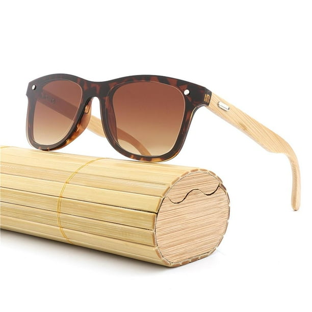 P de Anteojos con Patas de de Bambú, Gafas de terre Retro pa