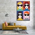 thumbnail image 3 of IDEA4WALL Framed Canvas Wall Art Minimalist Women Wearing Sunglass Painting Prints for Modern Home Decoration Ready to Hang - 24x36 inches, 3 of 4