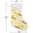 thumbnail image 2 of CoolnutSweet Bee Christmas Stockings Honeycomb Christmas Presonalized Large Stocking Sock, Set of 2 Xmas Party Winter Decor Candy Bag Family Holiday Gift, 17.7 Inch, 2 of 7