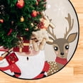thumbnail image 4 of Coolnut Christmas Santa Claus Christmas Tree Mats Waterproof Tree Skirt, Cute Deer Snowman Xmas Tree Stand Tray Mat Floor Protector Pad for Holiday Party Decoration, 28.3", 4 of 5