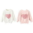 thumbnail image 5 of GYRATEDREAM Toddler Girls Pullover Sweater Comfy Long Sleeve Cable Knit Crewneck Cute Print Daily Wear Jumper Fall Winter for 11-12Y White, 5 of 5