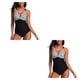 thumbnail image 2 of Naiovety Traje de baño a rayas para mujer, traje de baño de 1 pieza con cuello en V, trajes de baño sin espalda, ropa de playa de verano para Type5 NO5, 2 of 6