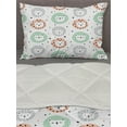thumbnail image 3 of Lion Comforter & Sham Bedding Set, Heads in Scandinavian Style Stars and Strokes, 3 pcs Duvet Set Microfiber Filling Quilt, 5 Sizes, White Multicolor, by Ambesonne, 3 of 4