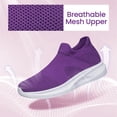 thumbnail image 3 of BNRSHOE Walking Shoes Women's Mesh Sock Casual Sneakers Lightweight Comfy Flats Purple, 3 of 7
