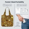 thumbnail image 4 of Gold Pattern Of Hexagons Foldable Reusable Shopping Bag Large Capacity Tote Handbag Storage Pouch for Travel Work, 4 of 6