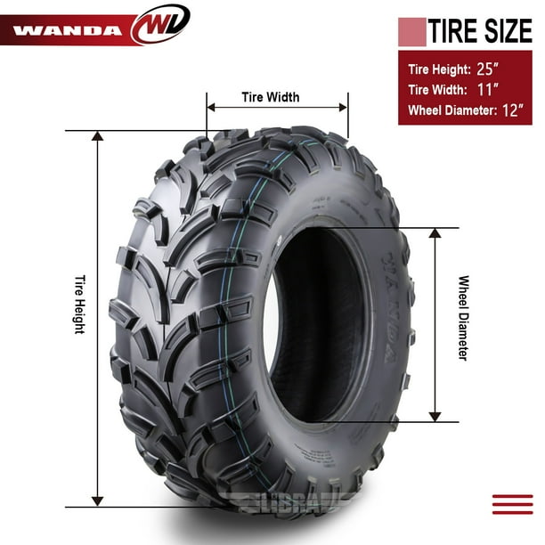 Set 2 Roadguider UTV ATV Tires 25x10-12 25x10x12 25x10.00-12 25x10.00x12 6PR
