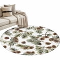 thumbnail image 6 of Sage Green Christmas Round Rug 3ft Washable Circle Entryway Rugs Non Slip Pine Cones Xmas Botanical Area Rug Indoor Floor Carpet for Bedroom Kitchen Living Room Home Office Dining Room Nursery, 6 of 8