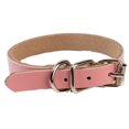 thumbnail image 1 of Collar ajustable de piel sintética para cachorros, color rosa, talla L, sencillo y de color puro, 1 of 2