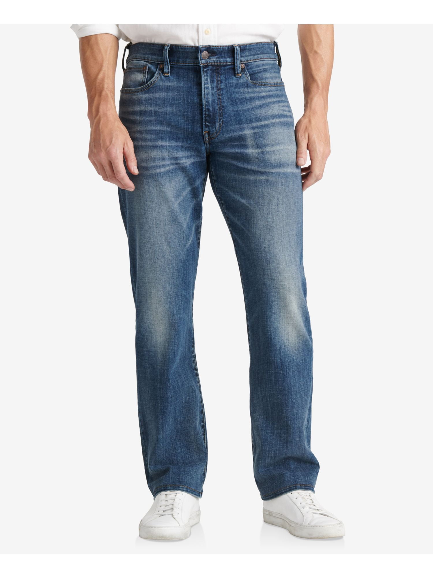 Mens Blue Straight Fit Denim Jeans 36 