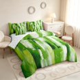 thumbnail image 2 of Manfei Watercolor Ombre Twin Bedding, Abstract Artwork Bedding Comforter Set, Green White, Reversible 7-Piece, 2 of 6