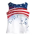 thumbnail image 5 of YDFCWXW American Flag Tank Tops Girl 4th of July Sleeveless Shirts Patriotic Shirt USA Vest Tees Top (Blue, XL), 5 of 5