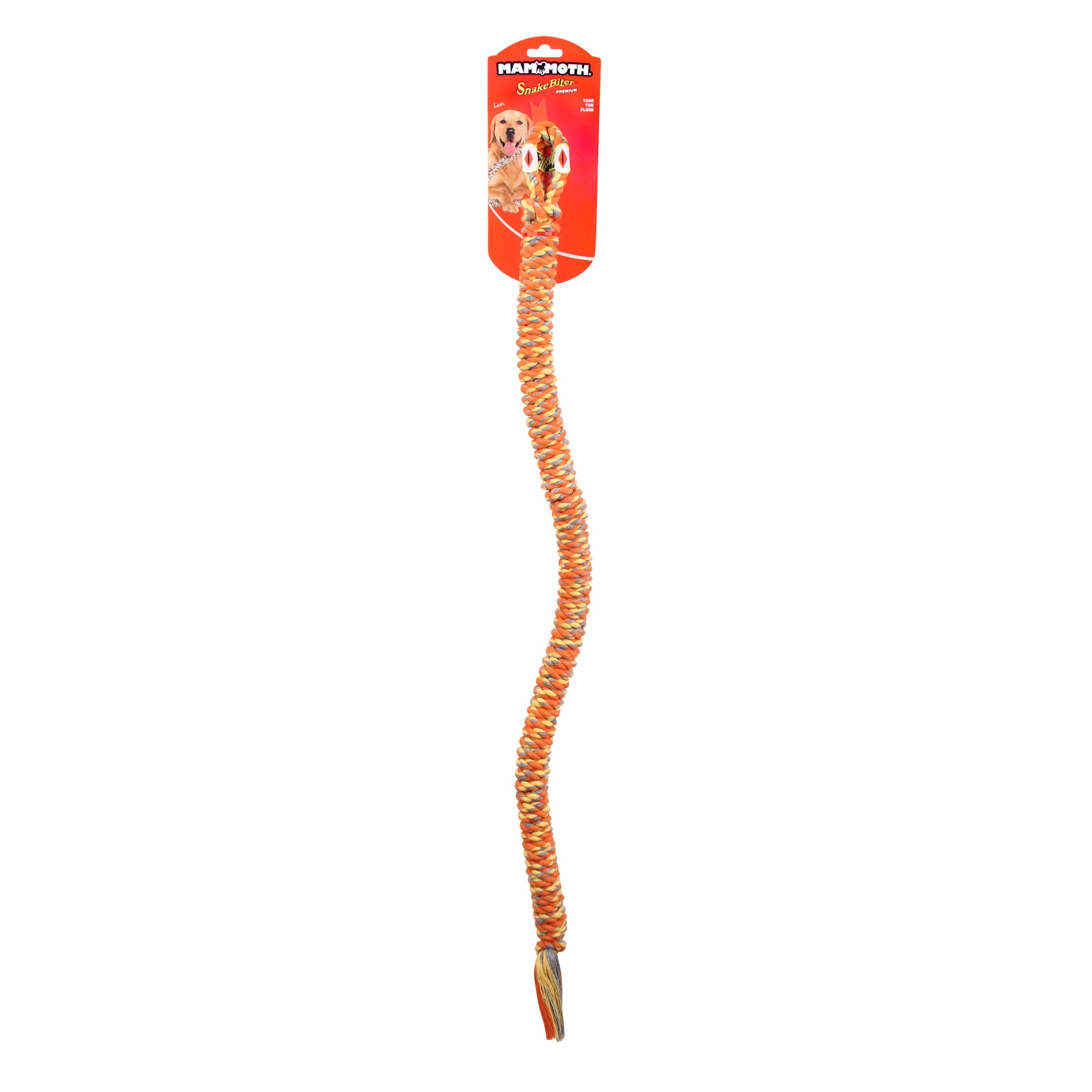 Mammoth Flossy Chews SnakeBiter Cottonblend Rope Dog Toy, 34 inch
