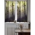 thumbnail image 4 of Yellow Forest Curtains 54 Inch Length, Sheer Curtains for Bedroom Living Room Window Vintage Foggy Woods Tree Rod Pocket Voile Drapes Kitchen Curtains Small Half Window 42"x54" 2 Panels, 4 of 7