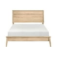 thumbnail image 2 of Queen Bed Frame - Mid-Century Modern Oak Bedroom Furniture, 65.5"x89.5", Natural Oak Finish, Classic Style, Wooden Bed for Bedroom, Box Spring Required, 2 of 6