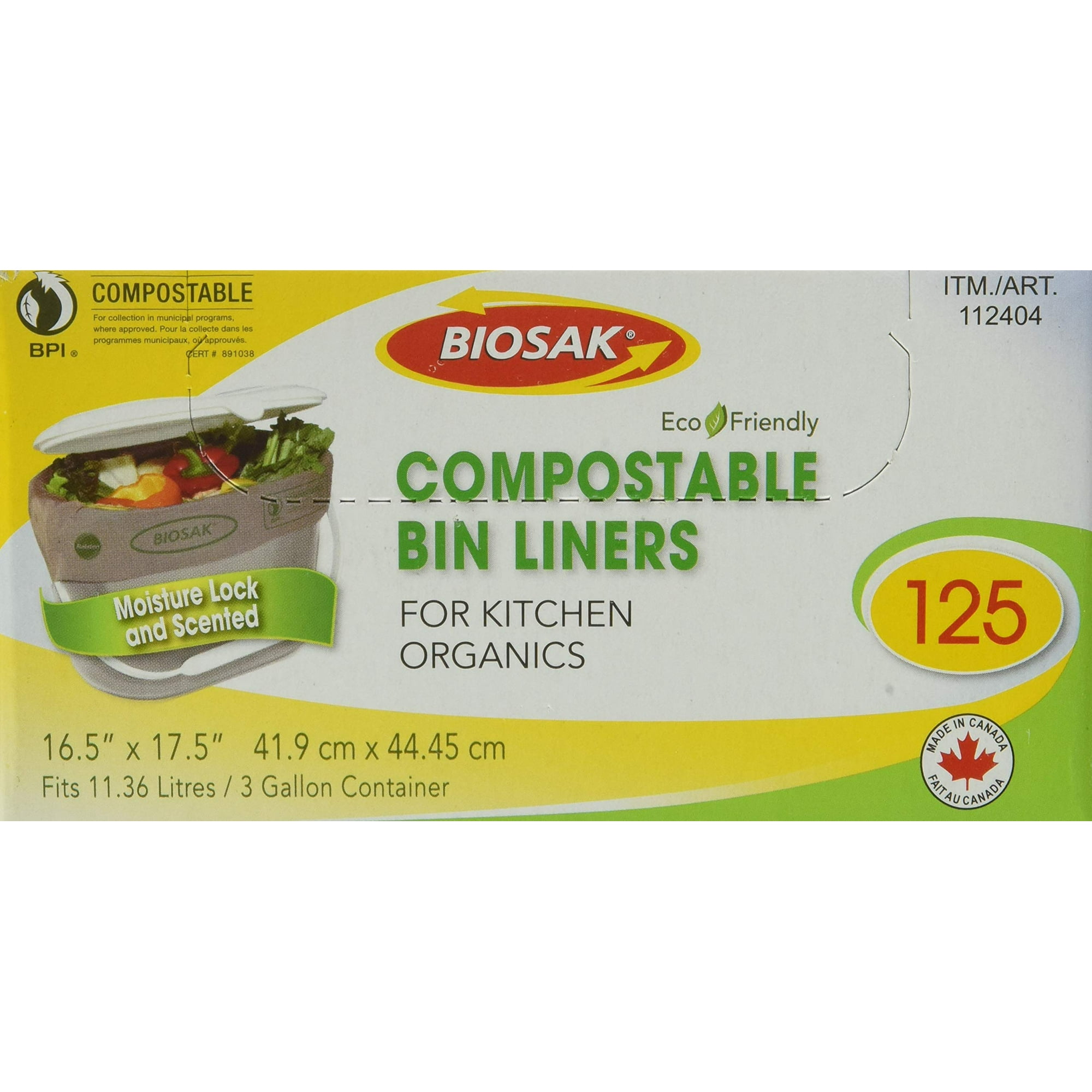 Eco Friendly Biosak Compostable Kitchen Bin Liners Compost Bin
