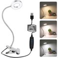 thumbnail image 1 of Abrazadera e interruptor para lámpara de escritorio LED de 8W, 3 colores de luz y 10 intensidades regulables, cuello de cisne flexible 360, lámpara de noche USB para lectura, estudio y trabajo, S, 1 of 5