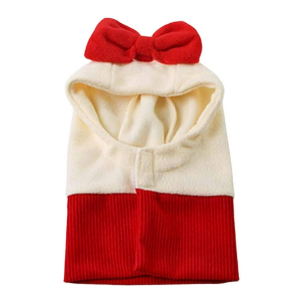 Gorro de invierno cálido para perros, gorro para gatos, calentador de cuello, bufanda, orejeras, sombrero para mascotas, disfraz, cubre orejas para Rojo M