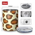 thumbnail image 4 of 12oz Coffee Tumblers Cream and Brown Of Leopard Print Stainless Steel Vacuum Insulated Travel Tumbler Coffee Cups Mug with Lid and Straw with Cleaning Brush for Cold & Hot Drinks, 4 of 5