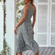 thumbnail image 4 of Vestido con estampado floral, vestido fruncido informal para el trabajo diario LYUMO Chamarras de Polar, 4 of 6