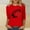 Red, variant on Runfenguu Plus Size Graphic Tees Oversized Tees Ladies' Printed Round Neck Three Quarter Sleeve 3/4 Sleeve T-Shirt Loose