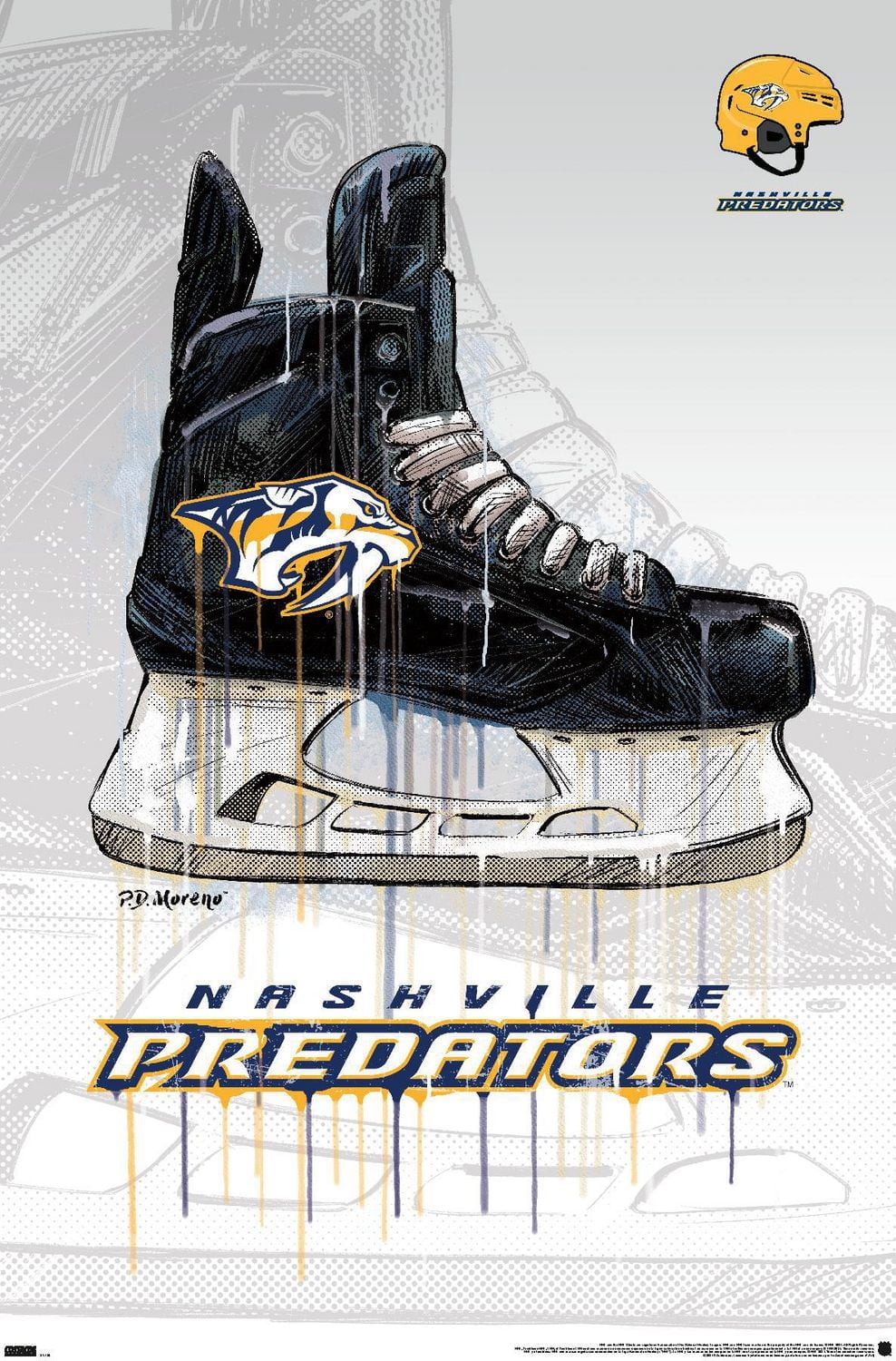 NHL Nashville Predators - Drip Skate 21 Wall Poster, 22.375" x 34"