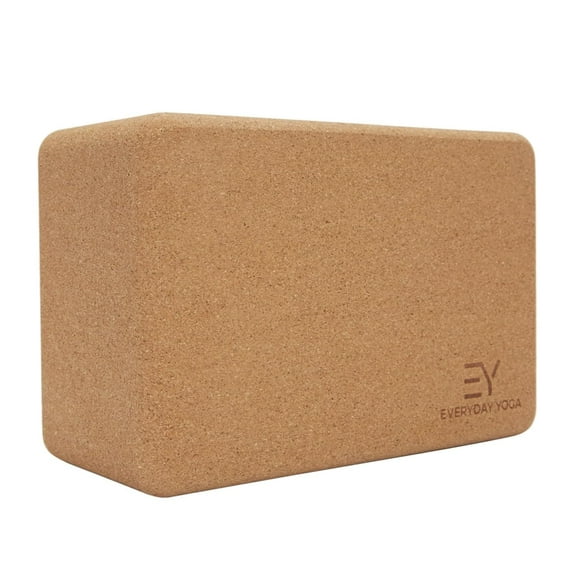 Everyday Yoga 4" Cork Yoga Block - Lightweight, Smooth Finish, Supportive