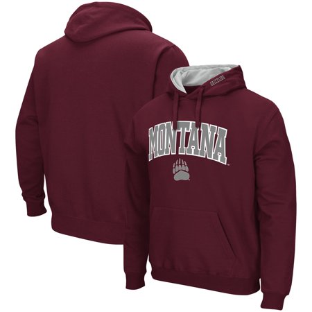 Men's Colosseum Maroon Montana Grizzlies Arch & Logo 3.0 Pullover Hoodie