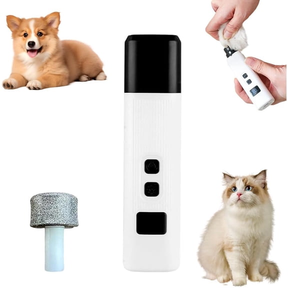 Electric Dog & Cat Nail Grinder with LED Light and 2-Speed Settings, Quiet Pet Nail Trimmer