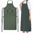 thumbnail image 2 of FOUNDLDF 2 Pack Waterproof Apron, 40 Inch Work Apron, Adjustable Bib Apron, Family Apron for Adults, Green, 2 of 7