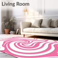 thumbnail image 2 of ODIKA 6'x9' Machine Washable Non-Slip Area Rug, Ripple Wave Abstract Accent High Traffic Rug with Pad, Pink, 568171, 2 of 8