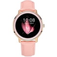 thumbnail image 1 of Reloj Inteligente para Mujer Reloj Inteligente Redondo Impermeable Reloj Inteligente con Seguimiento de Actividad Función de Recordatorio Inteligente para iPhone Android (Correa de Cuero, Rosa) Aliwisdom JM, 1 of 5