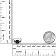 thumbnail image 6 of Gem Stone King 10K White Gold Black Onyx and Blue Created Sapphire 3 Stone Engagement Ring for Women (1.73 Cttw, Cushion Checkerboard 7MM, Gemstone December Birthstone, Size 6.5), 6 of 6