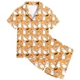 thumbnail image 6 of XAOFW Halloween Pajamas Pumpkin Ghost Printed Lapel Collar Girls Pajamas Sets Short Sleeve Button Down Tops And Elastic Waist Shorts Kids 2 Piece Loungewear Sets Trendy Nightwear 2-3 Years, 6 of 8
